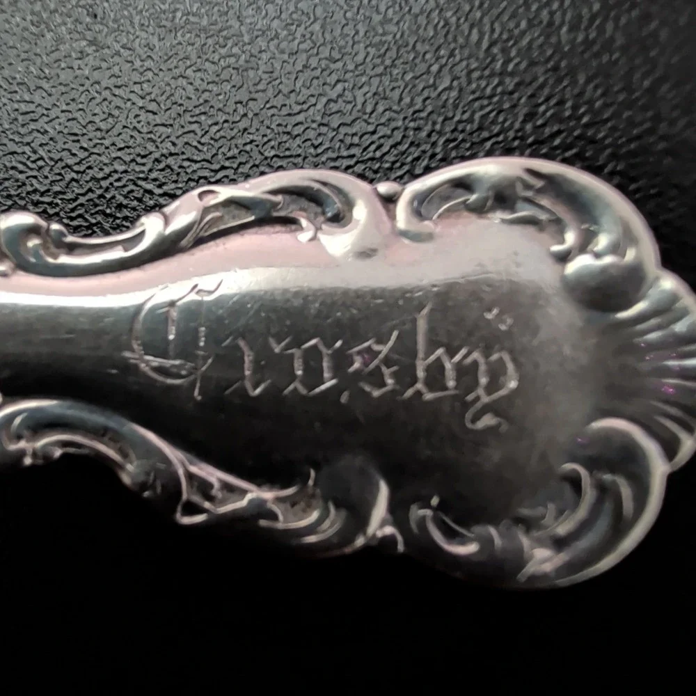 Gorham Louis  XV Sterling Silver Teaspoons Set 6 Monogram and dated Aug 7 1901